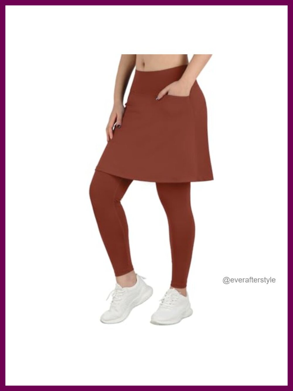 Women's Athletic Skirted Leggings with Pockets Tennis Golf Running